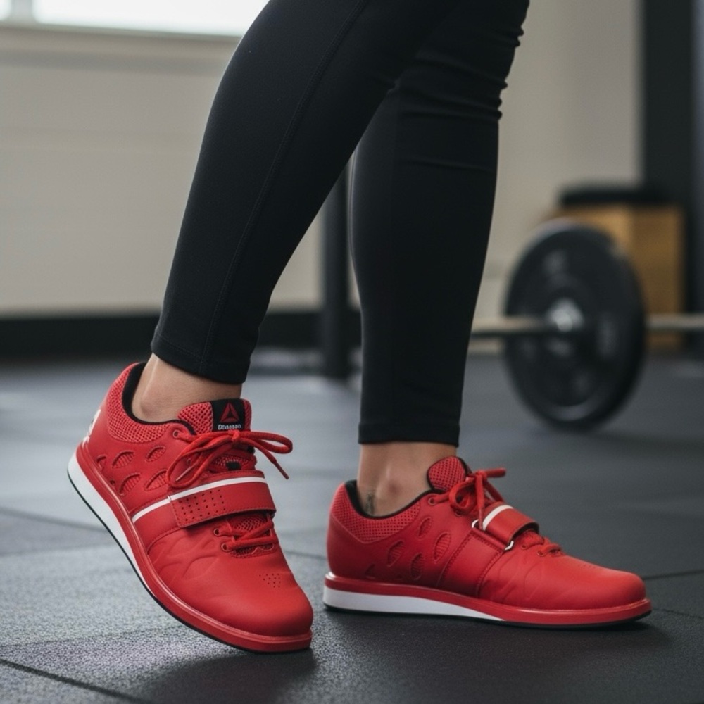 Women’s Red Reebok Lifter PR Cross-Training Weightlifting Shoes Primal Red Sz. 8